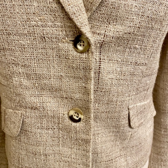 Vilano by Gerardo Livornese Vintage Cream Tweed Long Sleeve Lined Jacket Size 8 - Picture 4 of 13